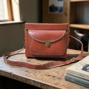 Vintage Camera Bag Brown Purse Shoulder Bag Crossbody